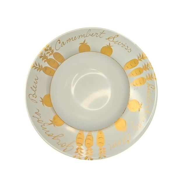 MCM Florence Thomas Hand Painted Metal Cheese Tray w/bowl, Pasadena CA 11” Vtg - Picture 5 of 8